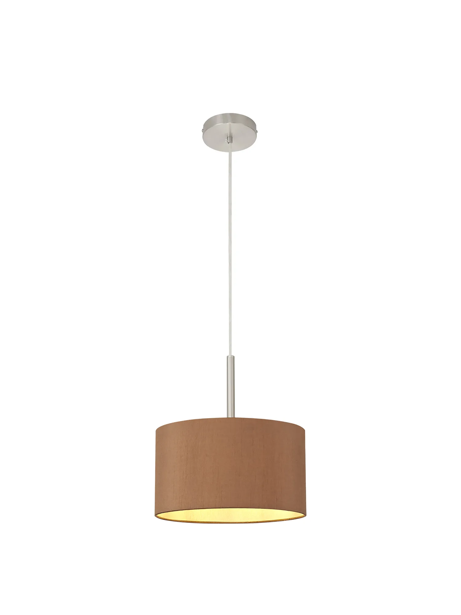 Baymont 30cm Pendant 1 Light Satin Nickel, Raw Cocoa/Grecian Bronze DK0282  Deco Baymont SN RC